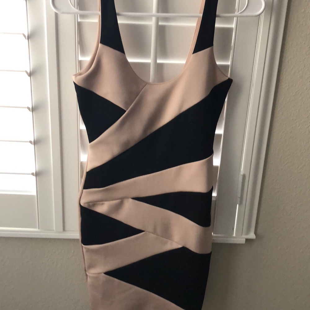 Miss Selfridge black&nude bandage dress (UK size)